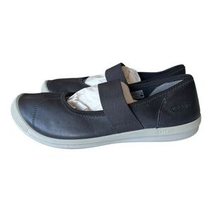 Keen Black Loafers with Light Gray Soles